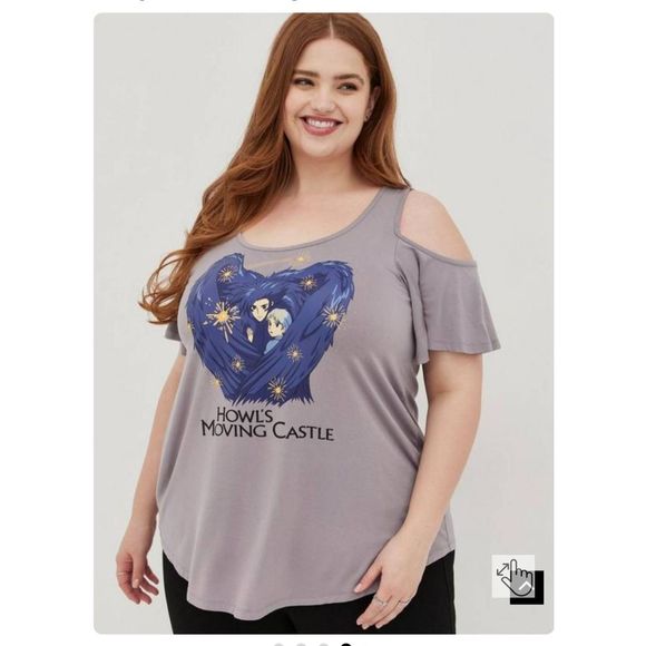 NWT Torrid Ghibli Howls Moving Castle cold shoulder top - Picture 1 of 6